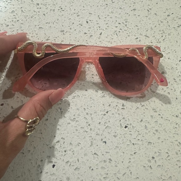 NWOT Betsey Johnson Serpentine Sunglasses Cat Eye PINK - Picture 7 of 7